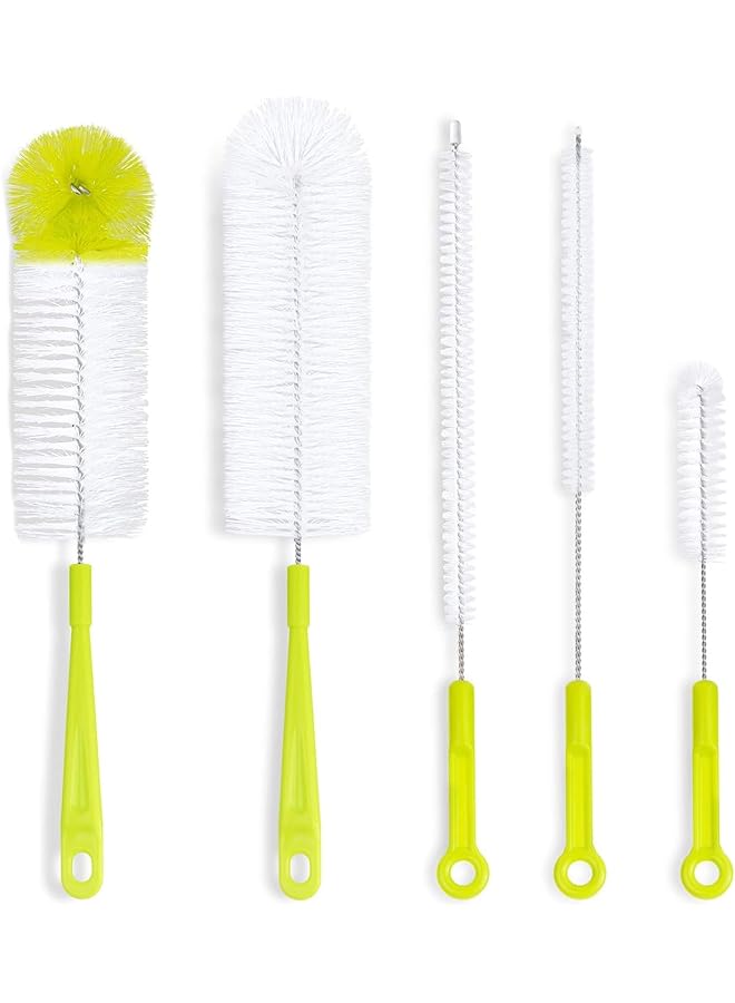 promass 5PCS Bottle Brush Set, Long Bottle Brush Sports Water Bottles with Straw Brush, Kettle Spout/Lid Cleaner Brushes for Narrow Neck Wide Mouth Water Bottle Beer Wine Baby Bottle - Image 1