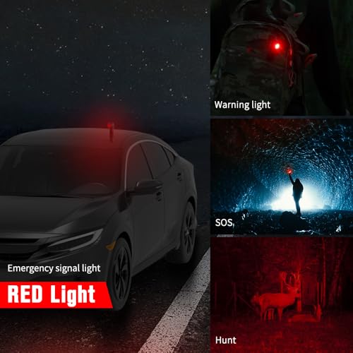 NICRON B75T LED Tactical Flashlight with Red White Dual Light, 90 Degree Rotating Head, Magnetic Base, Pocket Clip for Night Hunting, Camping, Emergency, Night Vision - Image 5