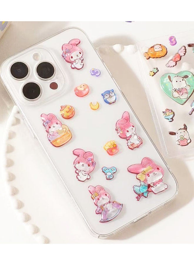 Sanrio 4 Sheets Sanrio 3D Cartoon Sticker Sheet Cute Pattern Perfect Gift For Kids Classroom Rewards Kawaii Lovely Stickers for Cups, Laptops, DIY Crafts, Phone Case, Scrapbook - Image 5