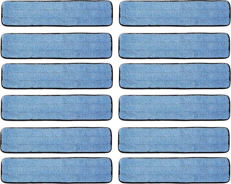 Real Clean 18 inch Microfiber Wet Mop Refill Pads for Flat Microfiber Mop Frames (Pack of 12) - Image 1
