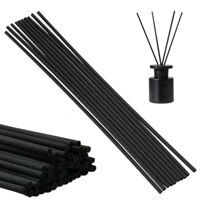 50 PCS BLACK REED DIFFUSER STICKS, 30CM X 4MM REED DIFFUSER REPLACEMENT, FRAGRANCE REFILL REEDS, FOR DIFFUSERS AROMA ESSENTIAL OIL DIFFUSER REPLACEMENT REFILL STICKS FOR BEDROOM HOME OFFICE