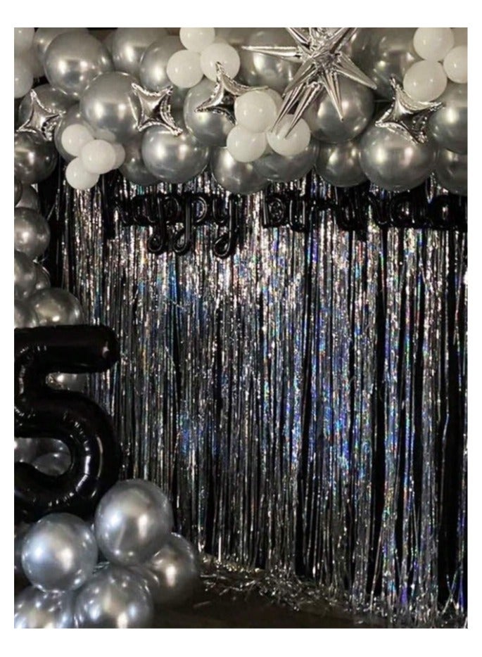 Shine Foil Curtain 2M x 1M Backdrop Tinsel Curtain Metallic For birthday, graduation and new baby parties - Image 1