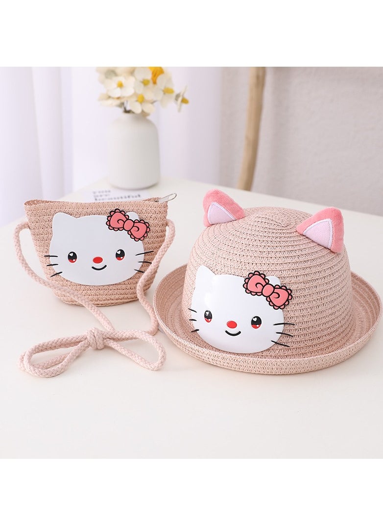 KUYING New Beach Girl Hat Beach Sunscreen Hat 