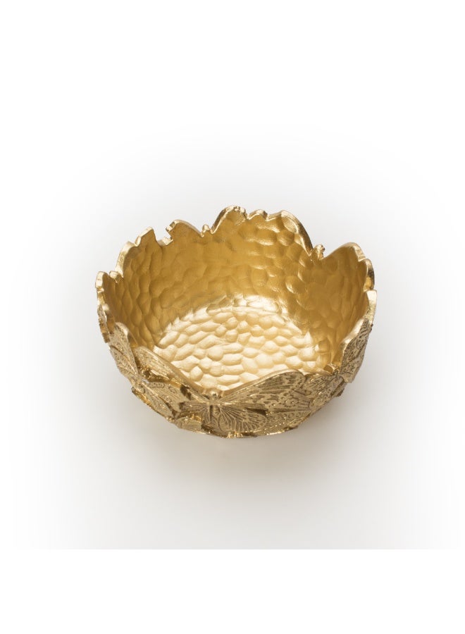 Halfpound Resin serving bowl, sweets and nuts, embossed with butterflies, 21 cm, height 10.5 cm - Image 1