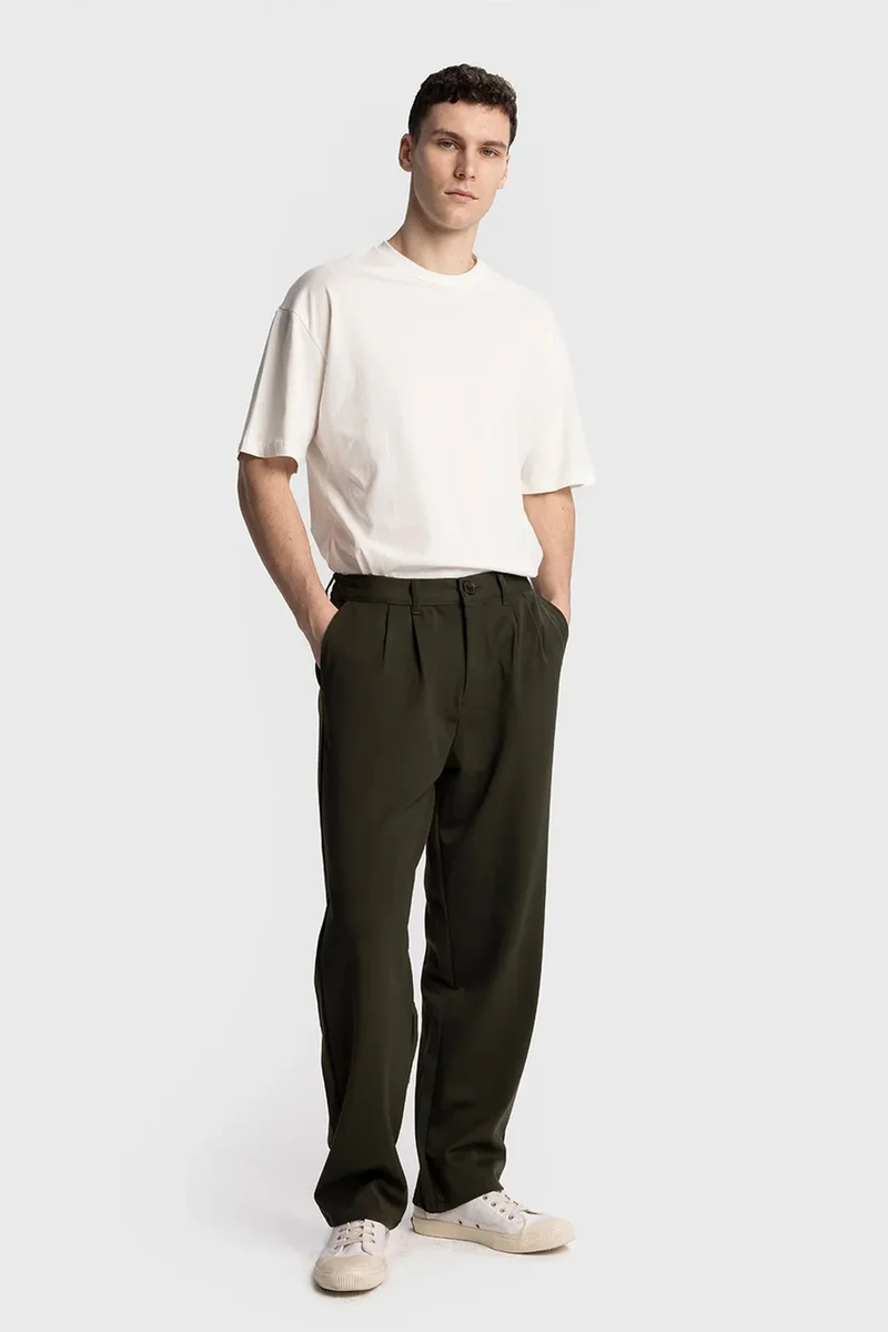 GIESTO Pleated Straight Leg Pants
