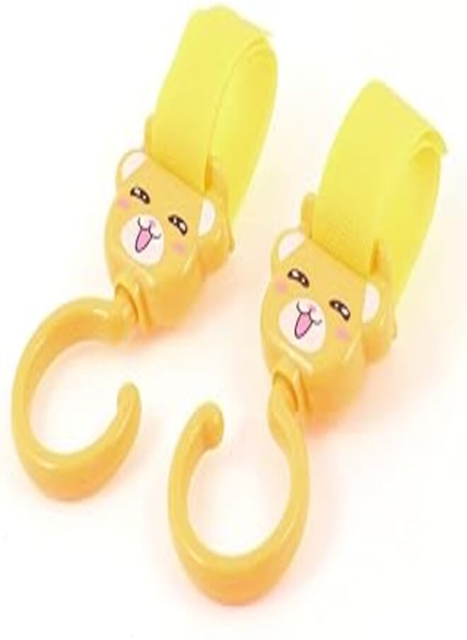 Generic - Ruilogod 2pcs Baby Stroller 360 Degree Swivel Yellow Cartoon Cat Face Hanger Hook Loop(id:bd e2c 4c 097 0d7 - Image 1