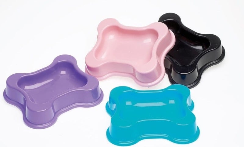 طبق بلاستيك كبير علي شكل عضمة للحيوانات الاليفة  (٢٠ سم عرض) - روز بينك - Image 2