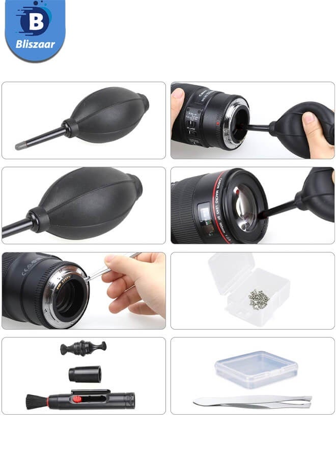 Bliszaar 13-in-1 Camera Lens Cleaning Kit - Mirrorless & DSLR Sensor Cleaning Kit for Canon, Sony, Nikon Including Lens Blower, Detergent, Swabs, Cloth, Pen, Brush - Image 5
