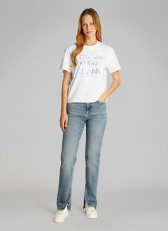 Calvin Klein Jeans Logo Detail Knitted T-Shirt  - Image 4