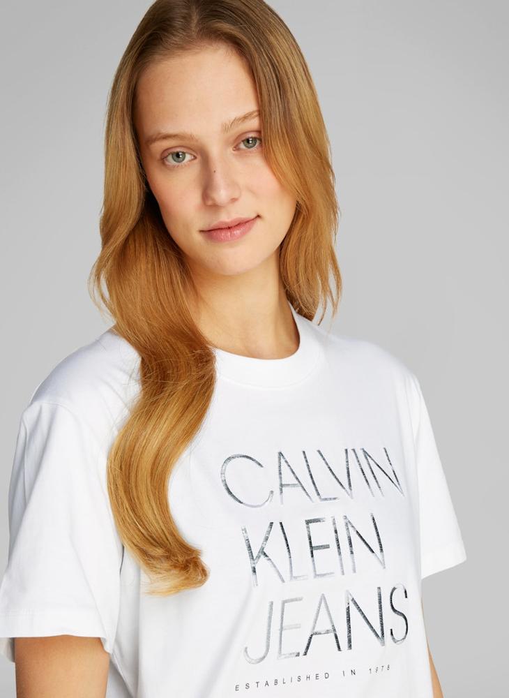 Calvin Klein Jeans Logo Detail Knitted T-Shirt  - Image 3