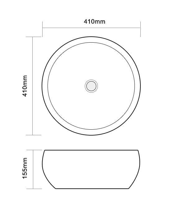 B Backline Ceramic Table Top Vessel Sink Wash Basin Over CounterCounter Top Wash Basin For Bathroom Living Room 16 X 16 X 6 Inches Blue White - Image 4