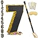PCFING 20 Inch Number 7 Piata Gold Black with 30 Inch Piata Stick Blindfold Confetti for Man Women Boys Girls Birthday Party Decorations Anniversary Celebration Fiesta - Image 2