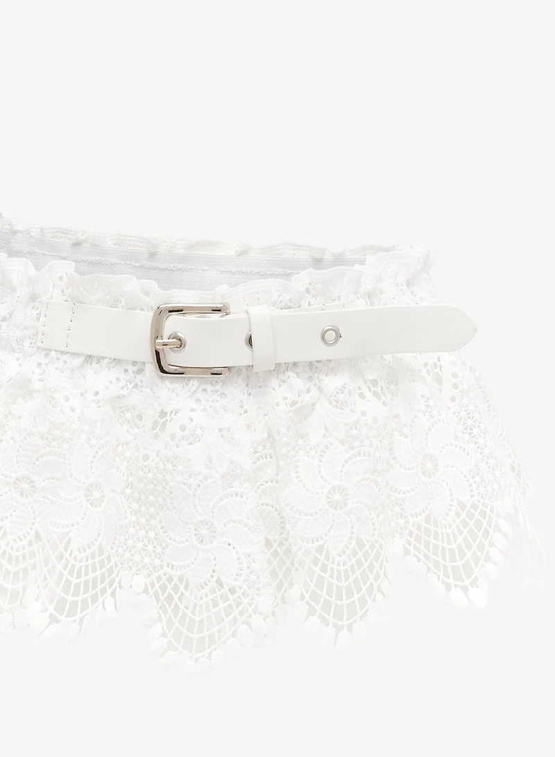 Ginger White Lace Tie Up Belt for Women | Best Price UAE