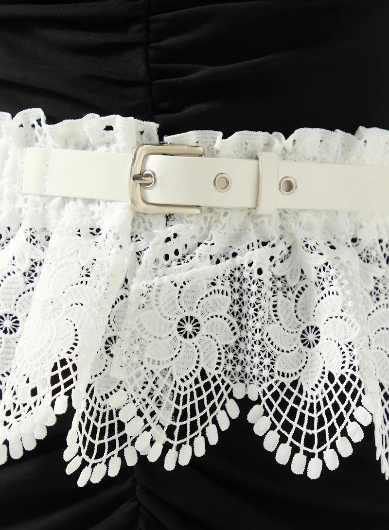 Ginger White Lace Tie Up Belt for Women | Best Price UAE