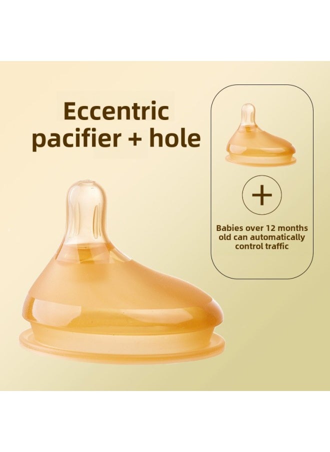 Generic Newborn Baby Bottle 0-6 Months Anti-flatulence Anti-spitting Anti-choking Glass Bottle 80/160ml Silicone Nipple-Capacity:Small Cross Drip Nipple  - Image 1