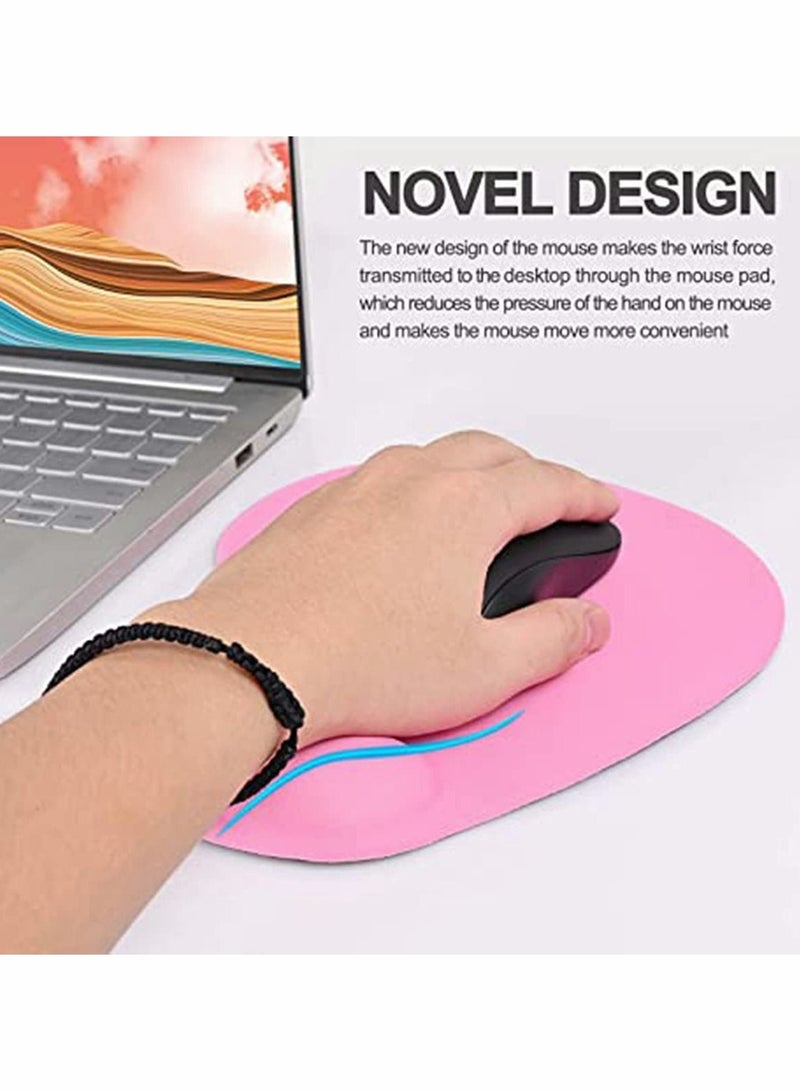 Y&D Mouse Pad with Wrist Rest Support Ergonomic Mat Memory Foam for Office Work Desktop Computer Laptop Gaming Accessories and etc Pink  - Image 2