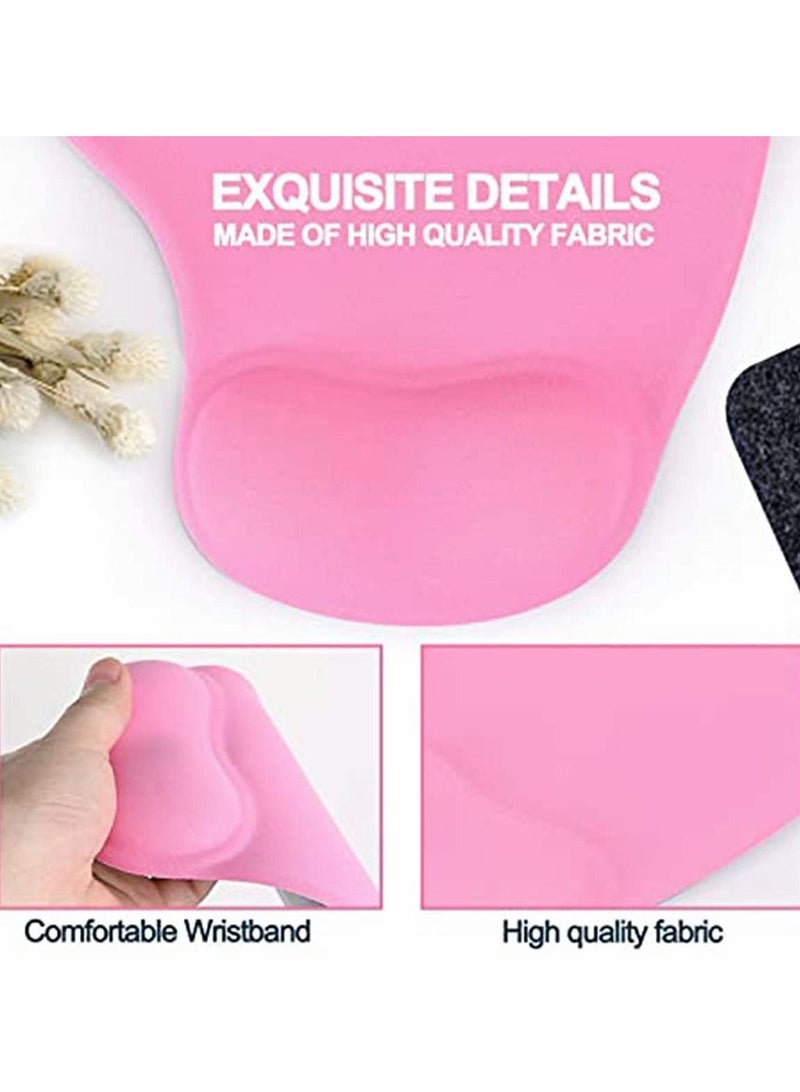 Y&D Mouse Pad with Wrist Rest Support Ergonomic Mat Memory Foam for Office Work Desktop Computer Laptop Gaming Accessories and etc Pink  - Image 3