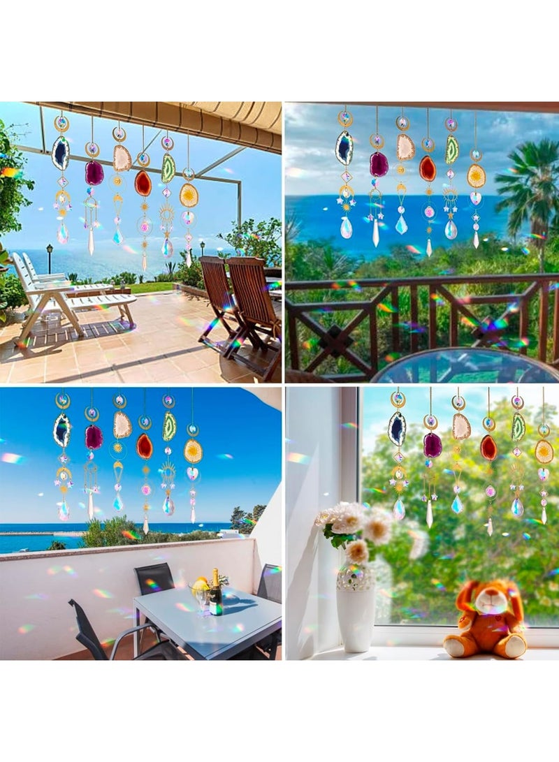 Cobest Set of 6 Crystal Sun Catchers, Window Hanging, Rainbow Sun Catcher with Chain Pendant Ornament Crystal Balls, for Home Wedding Gifts Decoration, Window Suncatchers Chandelier Parts - Image 4