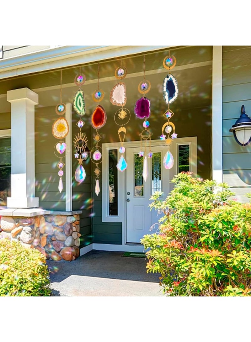 Cobest Set of 6 Crystal Sun Catchers, Window Hanging, Rainbow Sun Catcher with Chain Pendant Ornament Crystal Balls, for Home Wedding Gifts Decoration, Window Suncatchers Chandelier Parts - Image 2