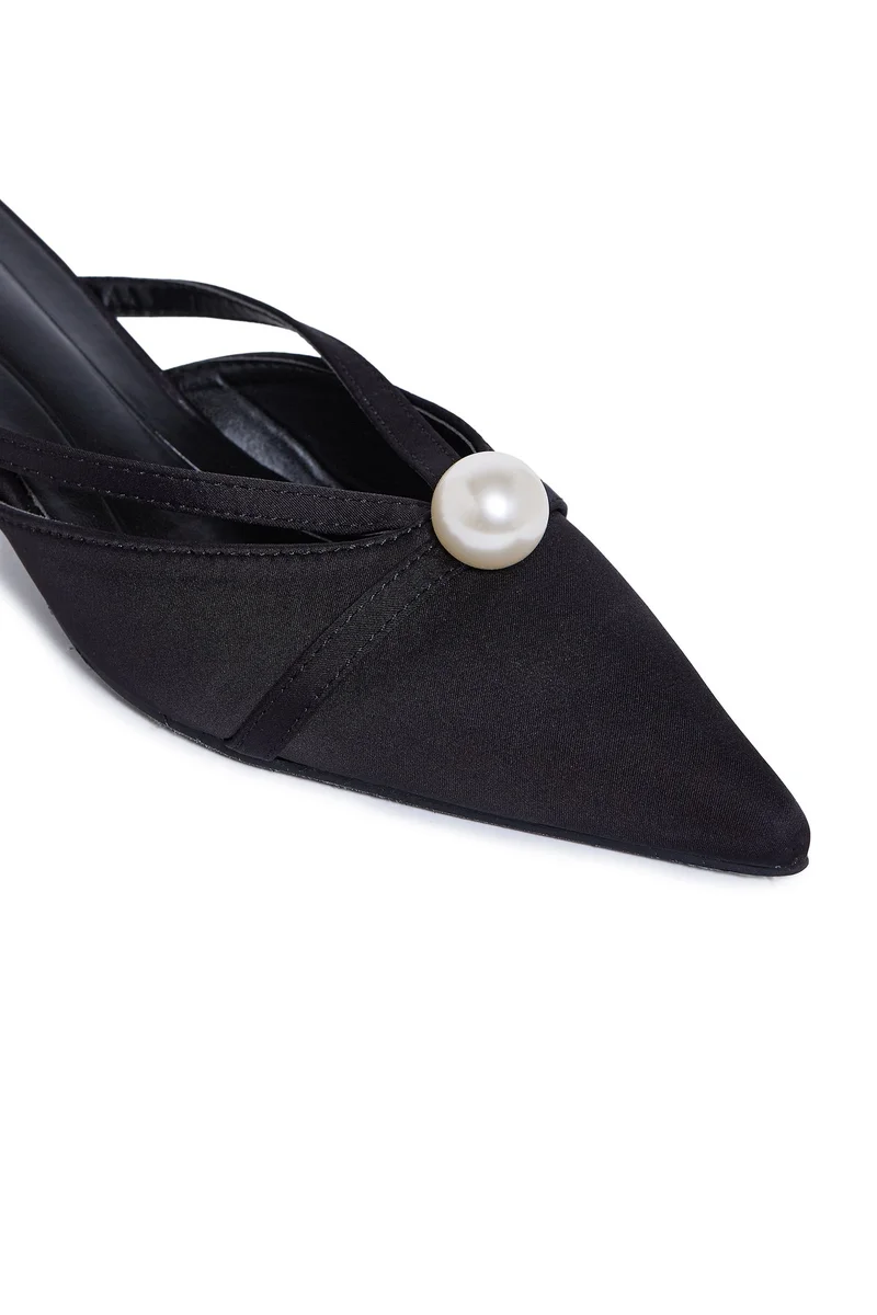 Geoomnii BLACK Geoomnii Mid Heel Mules for Women – Stylish Backless Slip-On Heels for Office, Party & Everyday Wear for Women | Best Price UAE