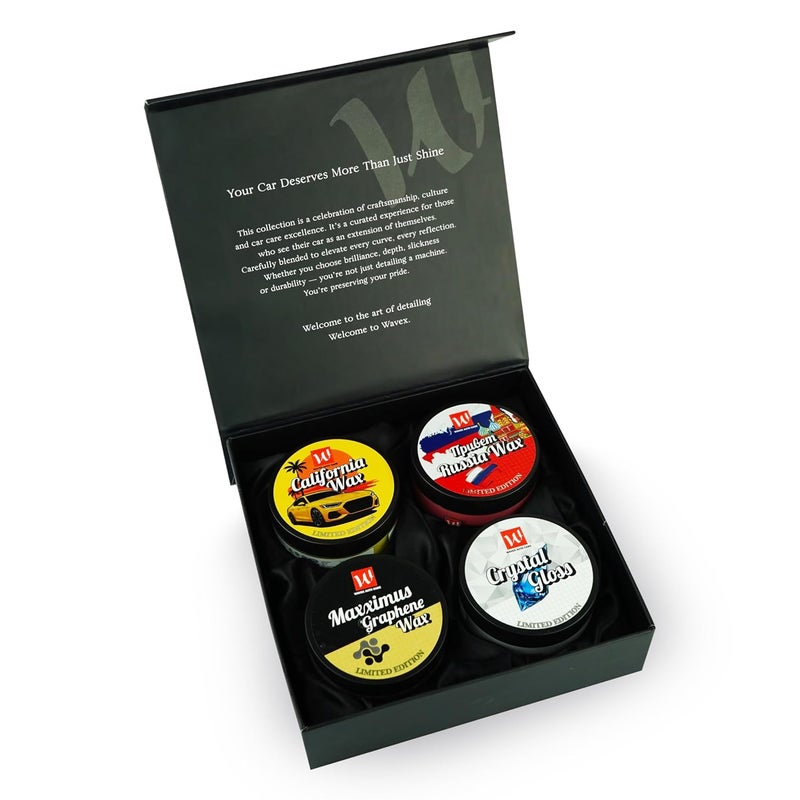 Wavex International Signature Car Wax Collection | Limited Edition | (Contains Premium California, Russia, Maxximus Graphene, Crystal Gloss) – 4x 50g - Image 3