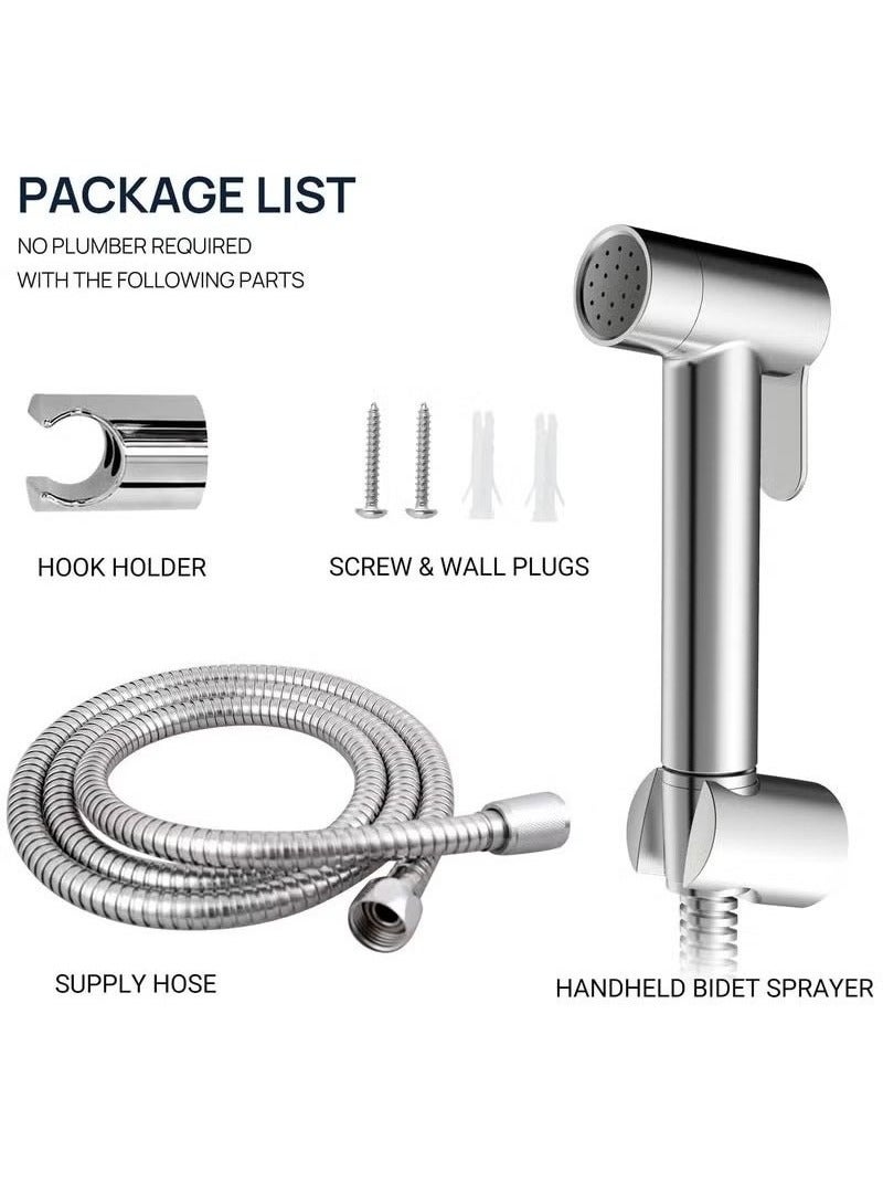 HAVEN Bidet Sprayer for Toilet with Adjustable Pressure – Shattaf Muslim Shower Set with 47-Inch Anti-Leak Stainless Steel Hose - Image 2