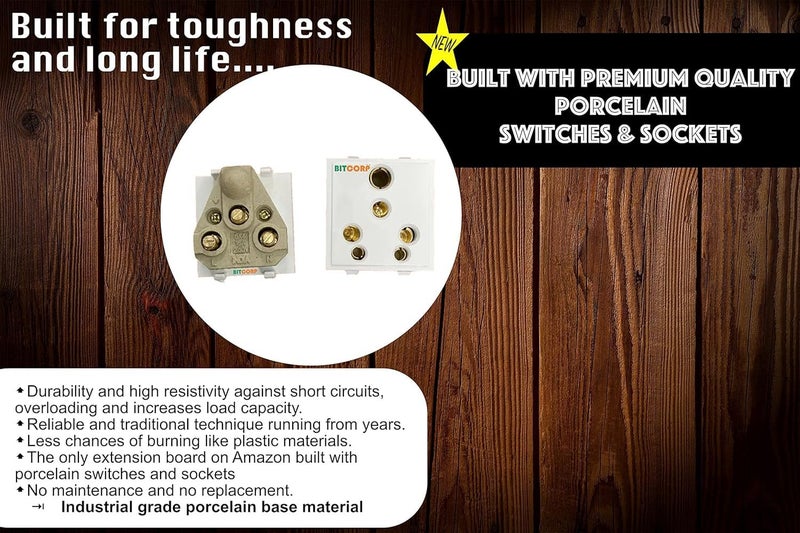 Bitcorp Extension Board 6A 2000W with 15 Meter Long Cable Cord for Home Kitchen Office Outdoor Indoor Appliances White - Image 3