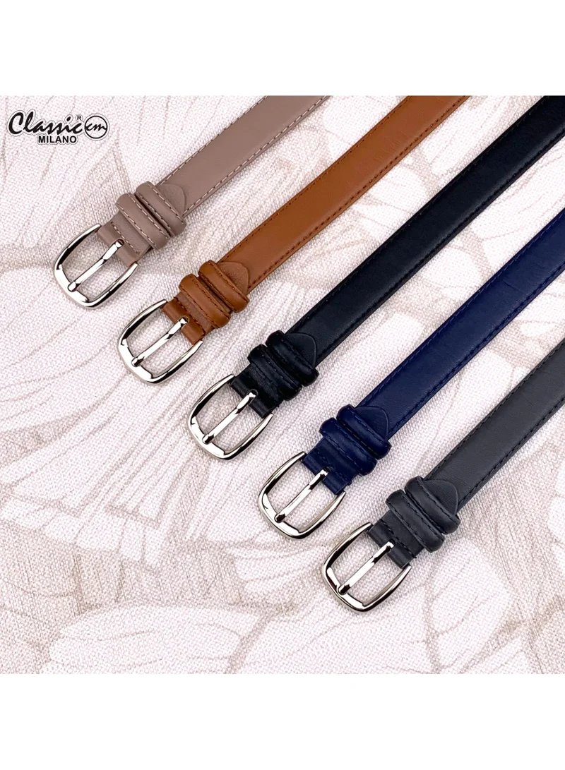 Classic Milano Blue (SGPU24) Classic Milano Women's Belt with Gift Box; Faux Leather Ladies Belt for Dresses, Jeans & Gowns; Stylish Womens Belt; Adjustable Girls Belt; Belt for Women | Full Length: 110 CM (Free Size - Fits up to the waist of 40 Inches / 100 CM) for Women | Best Price UAE