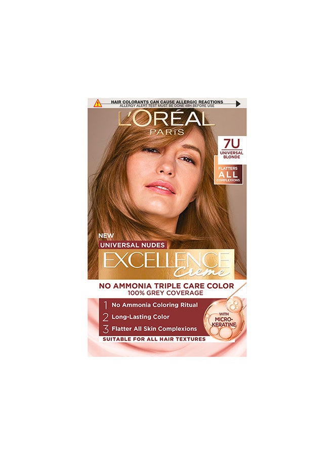 L'OREAL PARIS لون شعر لوريال باريس إكسلنس كريمة نودز العالمية 7U أشقر - Image 1