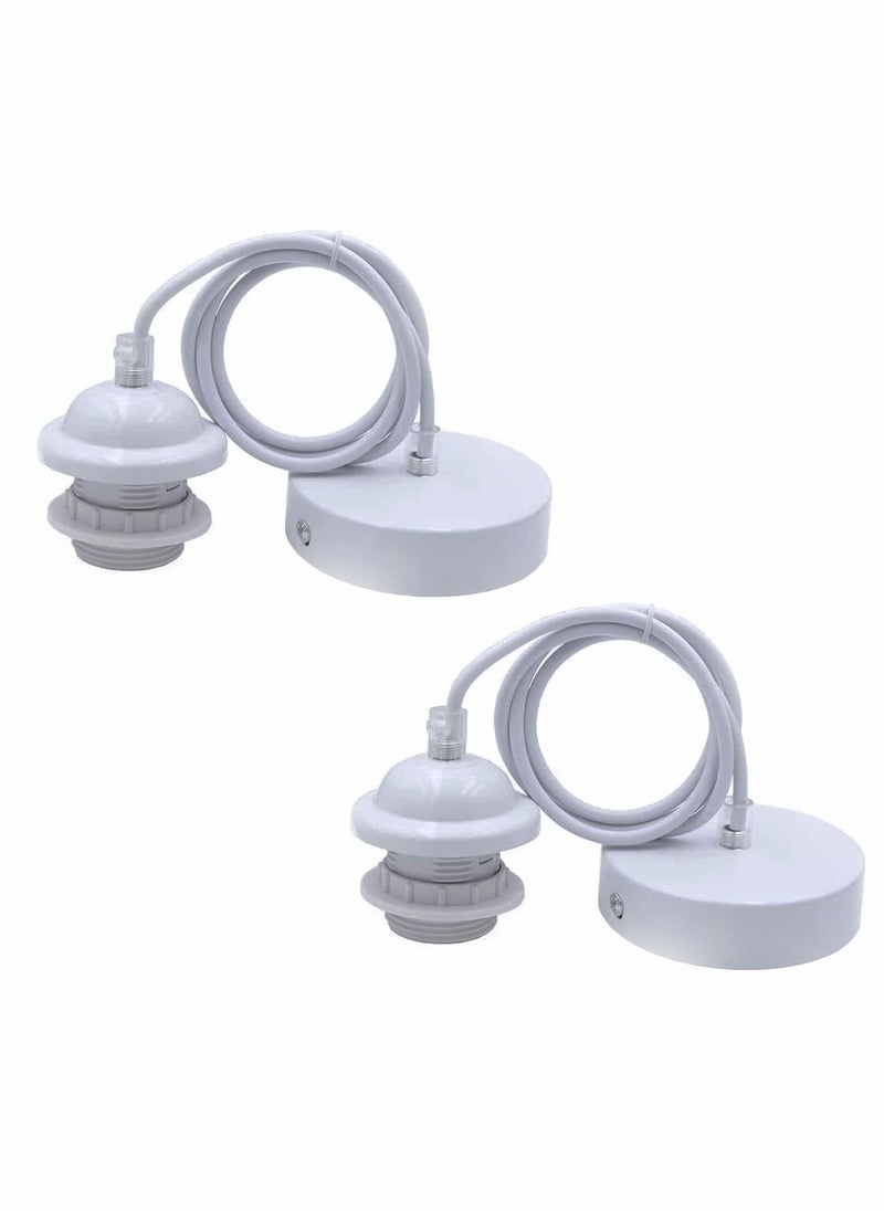 KASTWAVE E26/E27 Pendant Light Fitting, 2 Pack Vintage Pendant Light Fitting, Retro Industrial Style E26/E27 Lamp Holder, Fitting Kit for DIY Suspension Chandeliers Modern Hanging Lampe - Image 1