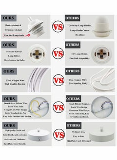 KASTWAVE E26/E27 Pendant Light Fitting, 2 Pack Vintage Pendant Light Fitting, Retro Industrial Style E26/E27 Lamp Holder, Fitting Kit for DIY Suspension Chandeliers Modern Hanging Lampe  - Image 3