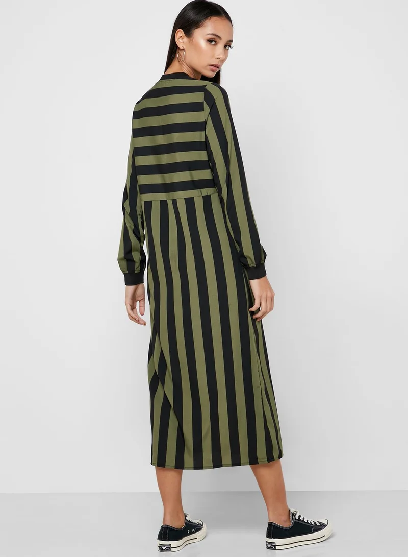 NOISY MAY Stripe Long Sleeve Dress