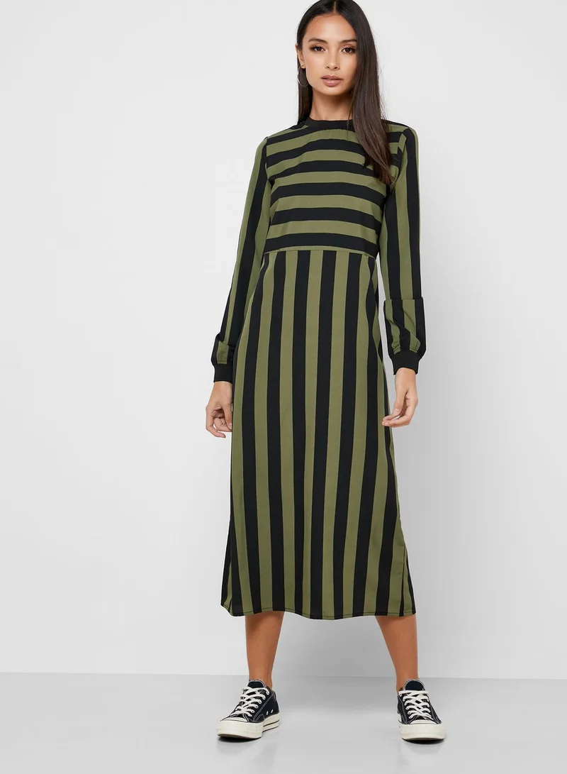 NOISY MAY Stripe Long Sleeve Dress