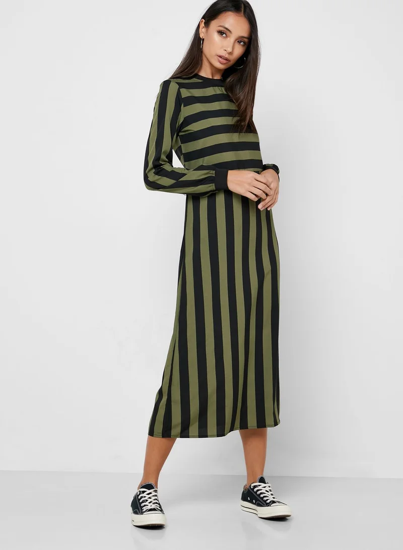 NOISY MAY Stripe Long Sleeve Dress