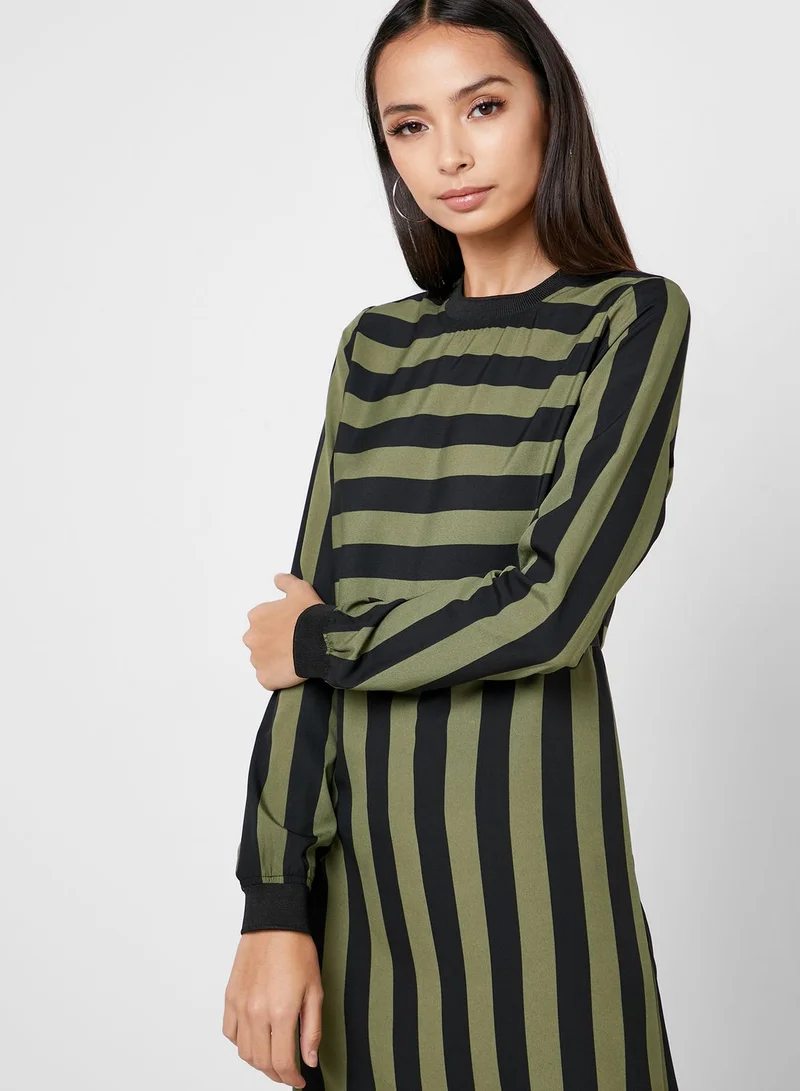 NOISY MAY Stripe Long Sleeve Dress
