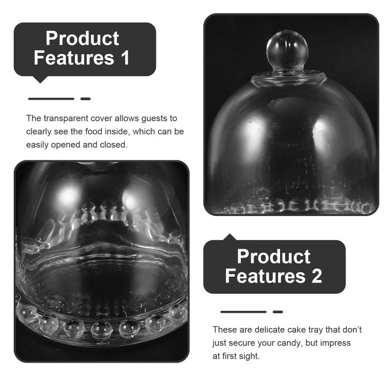 Mini Cake Stand with Dome Lid Clear Small Cake Glass Display Stand Small Cake Display Stand - Image 2