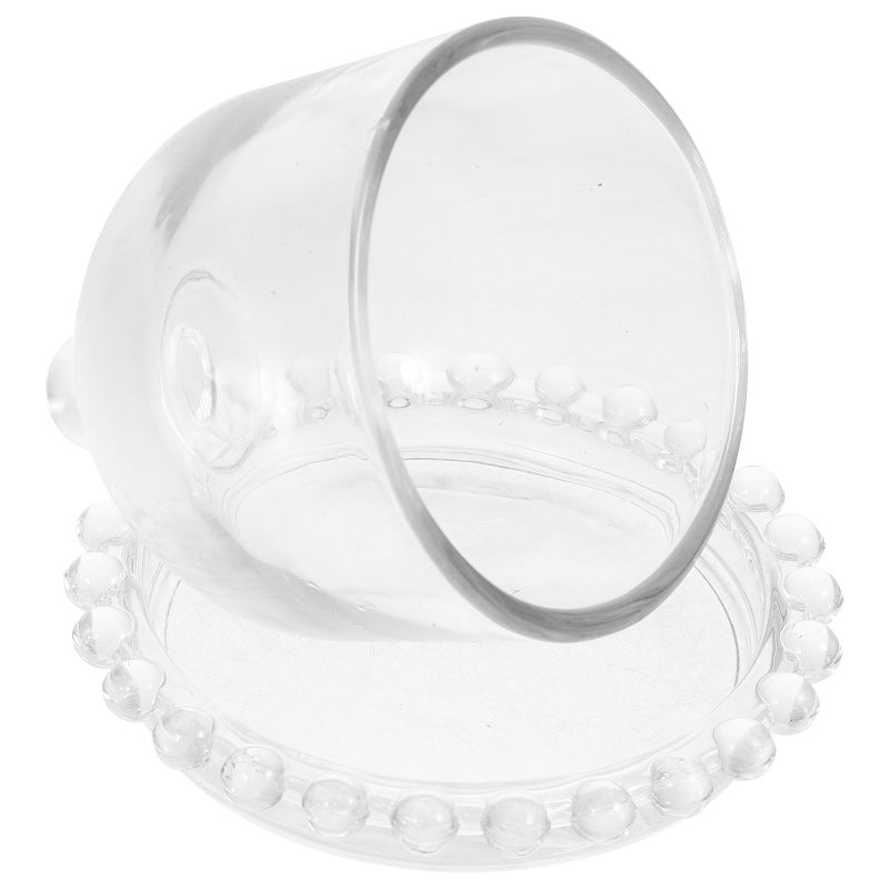Mini Cake Stand with Dome Lid Clear Small Cake Glass Display Stand Small Cake Display Stand - Image 1