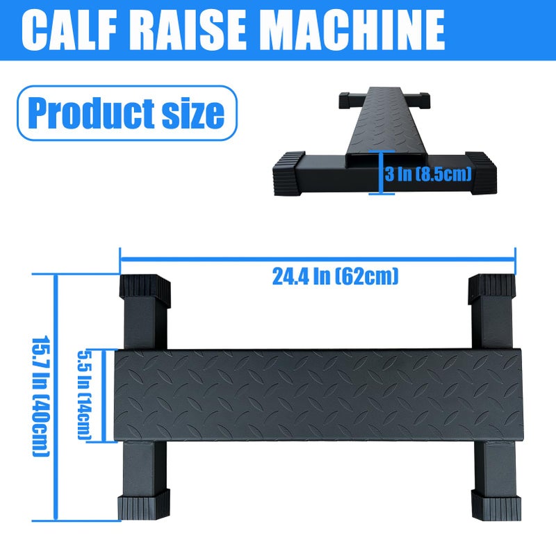BLUSLM Steel Calf Raise Bar, Standing Machine for Stretching, Squat, Foot Stretch, Anti-Slip Solid Block (Calf Raise BAR 1) - Image 2