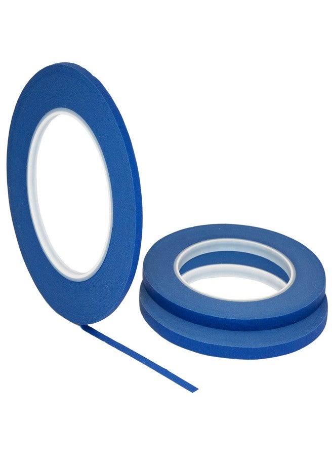 STIKK 3 Pack 1/4" inch x 60yd Blue Painters Tape 14 Day Easy Removal Trim Edge Thin Narrow Finishing Masking Tape (.25 in 6MM) - Image 1