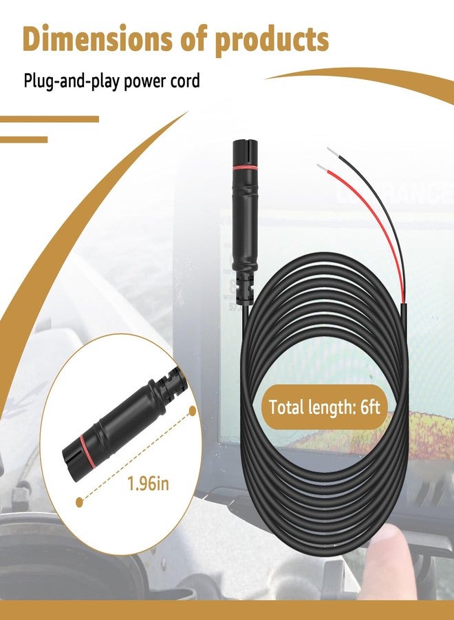 كابل طاقة بديل 000-14172-001 لأجهزة Lowrance Hook2 5/7/9/12 - متوافق مع موديلات Hook2 (باستثناء سلسلة 4X) - سلك طاقة متين ومقاوم للماء - Image 2