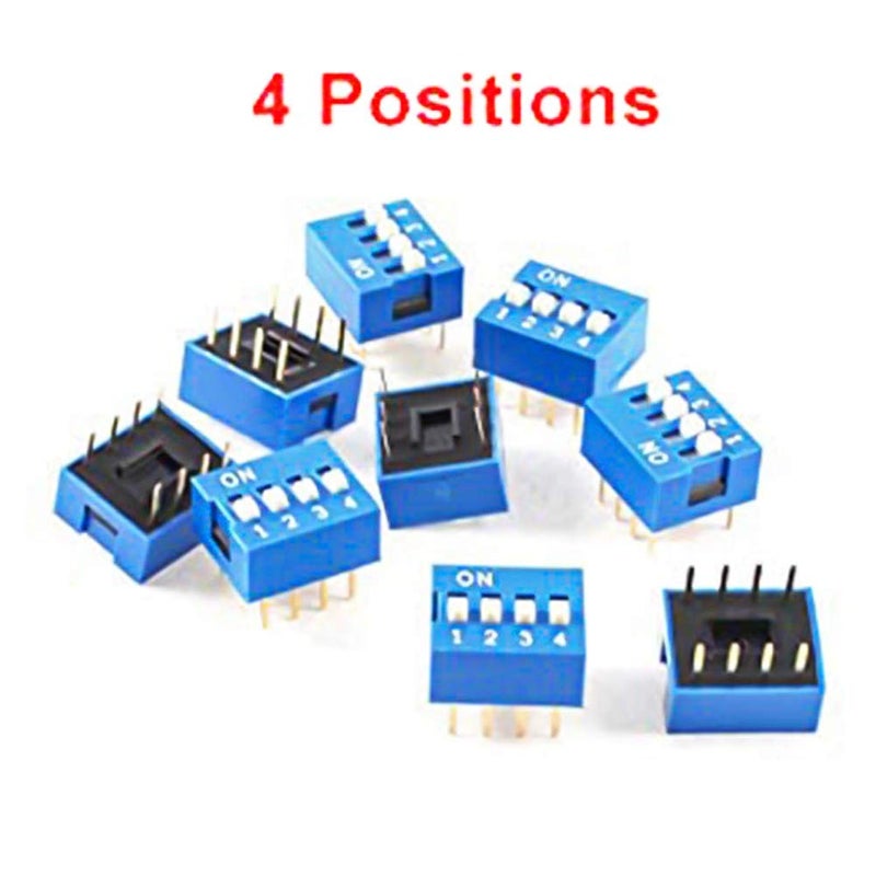 Dahszhi DIP Switch Assorted Double Row 8 Pin 4 Positions 2.54mm Pitch - 20pcs - Image 2