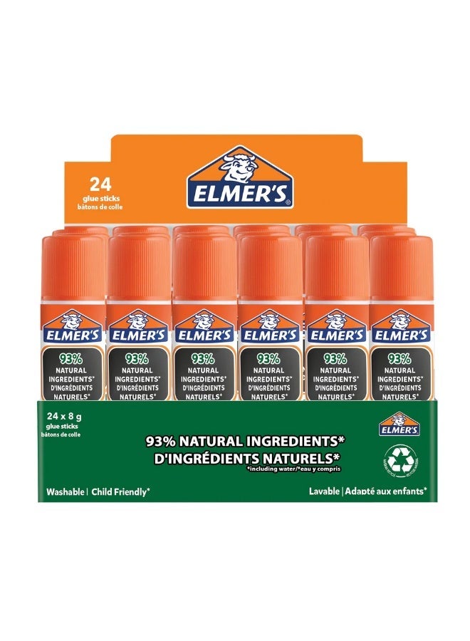 إلمرز Elmer's Washable School Glue Stick, 8g (Box of 24) - Eco-Friendly, Kid-Safe Craft Adhesive for Home & Classroom - Image 1