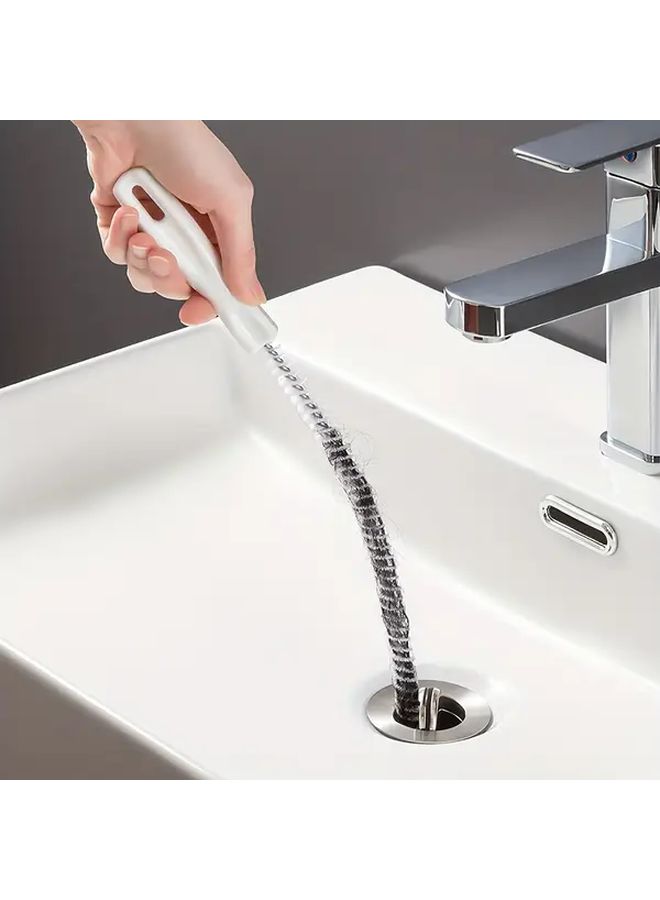 White Heavy Duty Flexible Drain Snake Manual Pipe Cleaner for Sink Shower Toilet Bathtub - Image 2