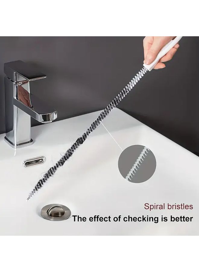 White Heavy Duty Flexible Drain Snake Manual Pipe Cleaner for Sink Shower Toilet Bathtub - Image 1
