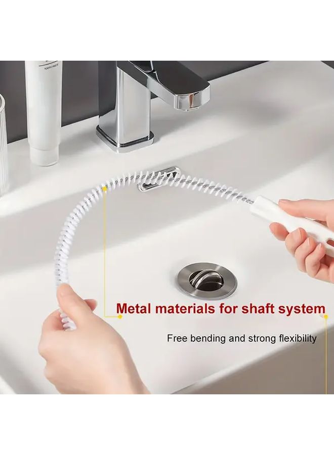 White Heavy Duty Flexible Drain Snake Manual Pipe Cleaner for Sink Shower Toilet Bathtub - Image 5
