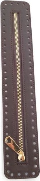 Angel Çanta Aksesuar Angel Bag Accessory Leather Zipper New Model Dark Brown 30 cm Light Gold  - Image 1