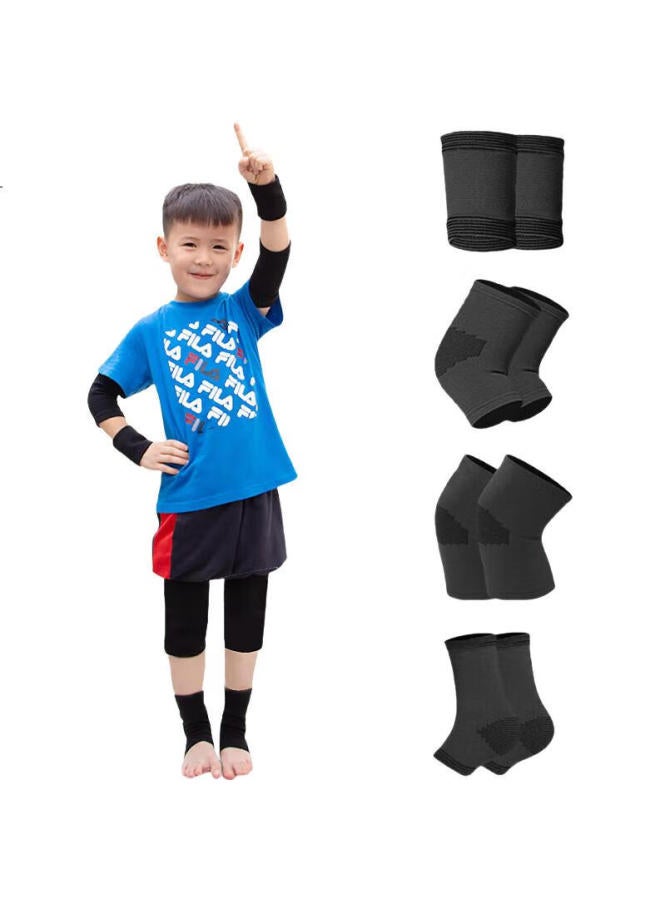 Chidong Children'S Knee, Elbow, Ankle, And Wrist Protection Set Knitted Sports Knee Pads Anti-Collision Kneeling Knee Pads 8-Pack M Size - Image 2