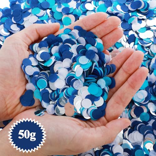 AOZUO 6000 PCS Round Tissue Confetti 039inch Circles Table Paper Dots Confetti Decor 176oz for Wedding Balloons Birthday Valentines Day PartiesBlue - Image 5