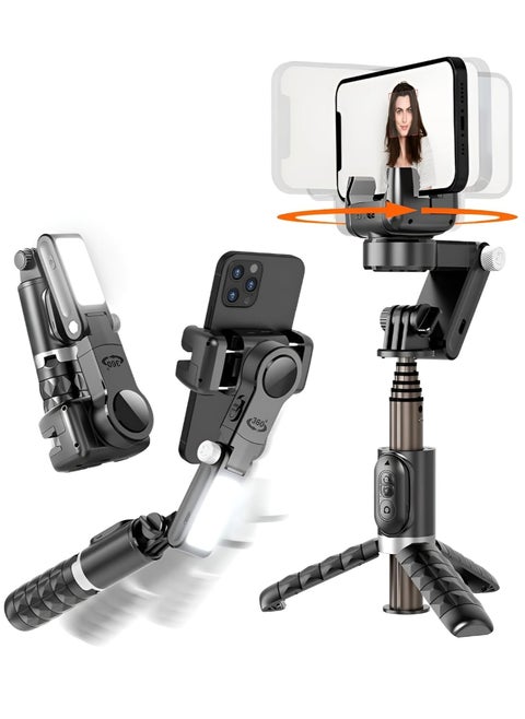 "Q18 Gimbal Stabilizer: 2-Axis Remote Control with Auto Face Tracking and 360° Stabilization for Smartphone Vlogging, YouTube, and TikTok"
