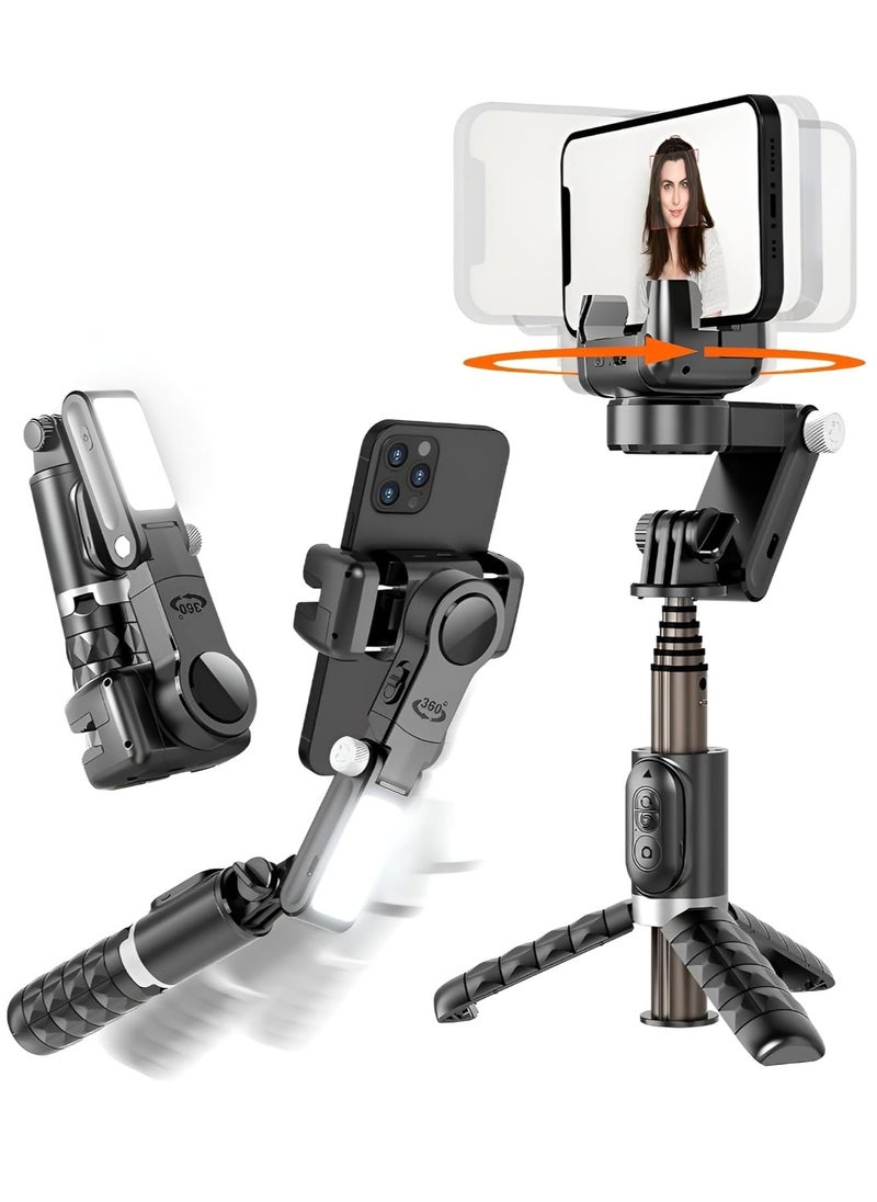 ELTRAZONE "Q18 Gimbal Stabilizer: 2-Axis Remote Control with Auto Face Tracking and 360° Stabilization for Smartphone Vlogging, YouTube, and TikTok"  - Image 1